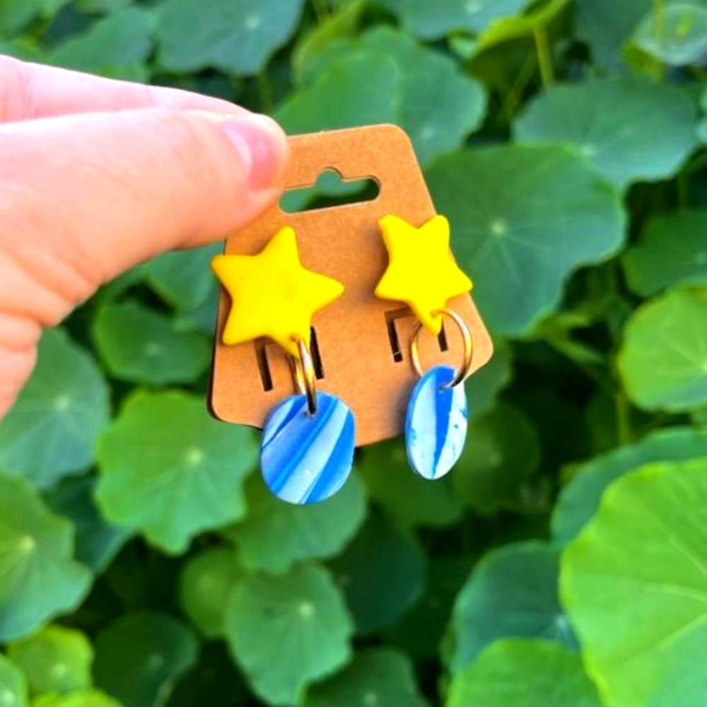 Starry Charm Small Handmade Earrings